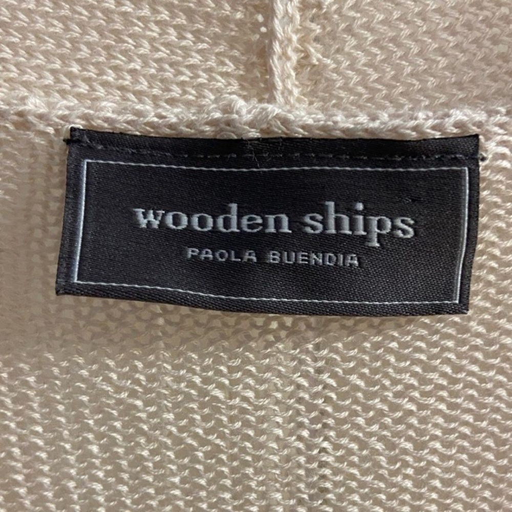 Wooden Ships Cream Knit Cardigan vest Medium - Picture 6 of 7